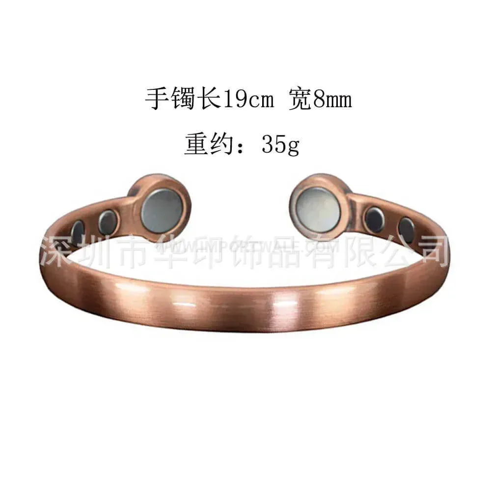 Vintage Red Copper Adjustable Open Cuff Magnetic Energy Bracelet