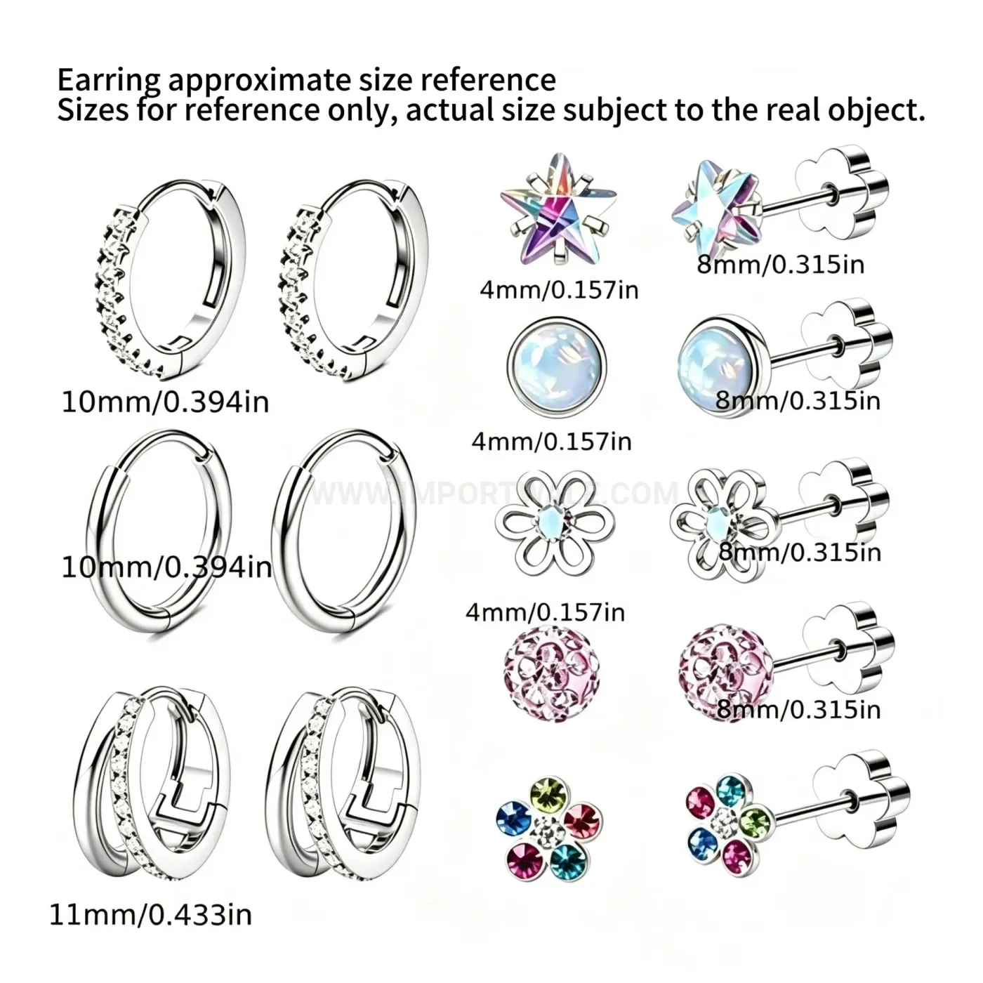 Premium Geometric Stainless Steel Cartilage Earring and Stud Piercing Set