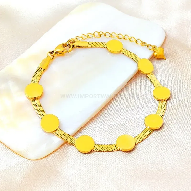 Gold Plated Stainless Steel Butterfly Charm Bracelet