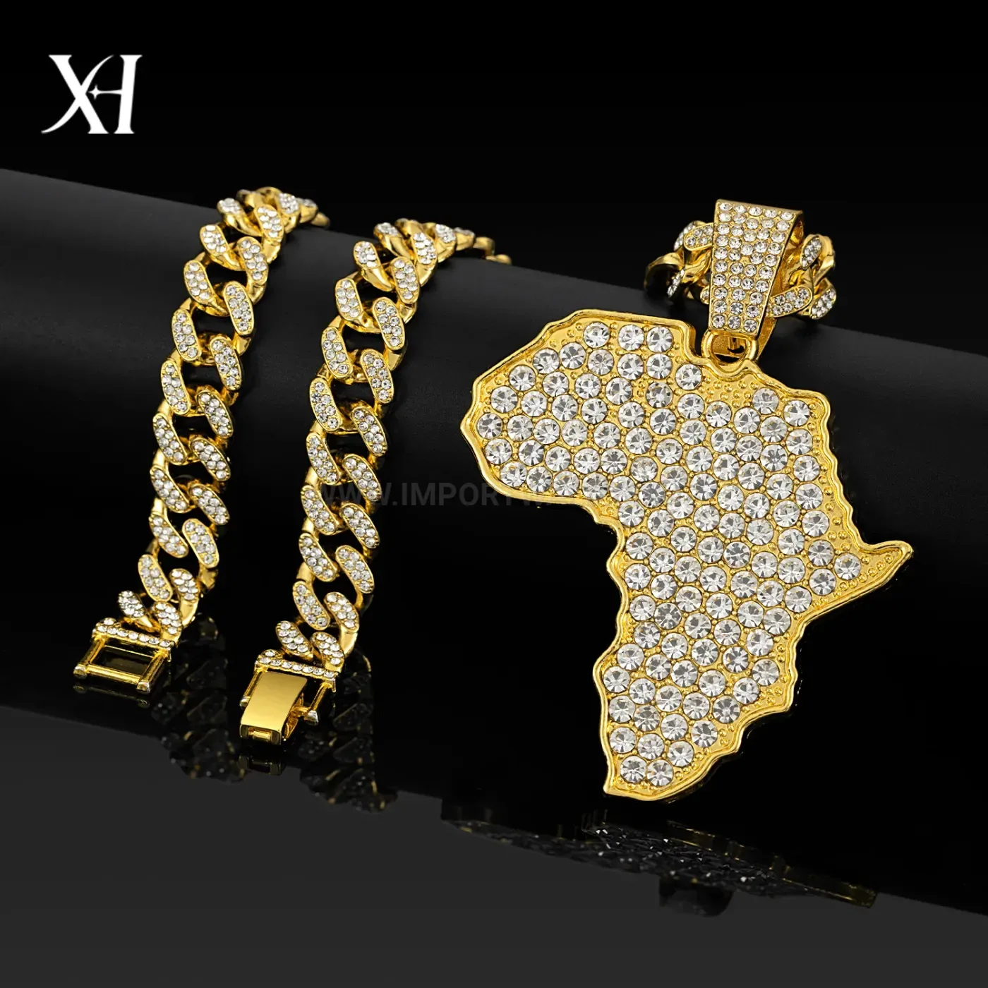 Thickened Iced Out World Map Medallion Pendant