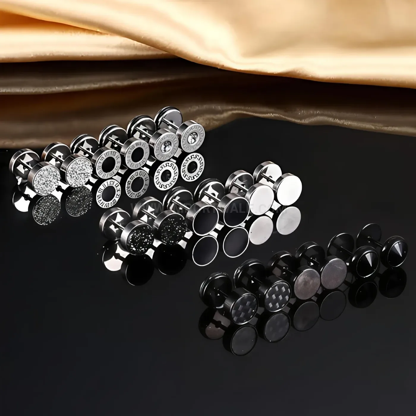 Fashion Stainless Steel Modern Geometric Piercing Ear Cartilage Stud Set