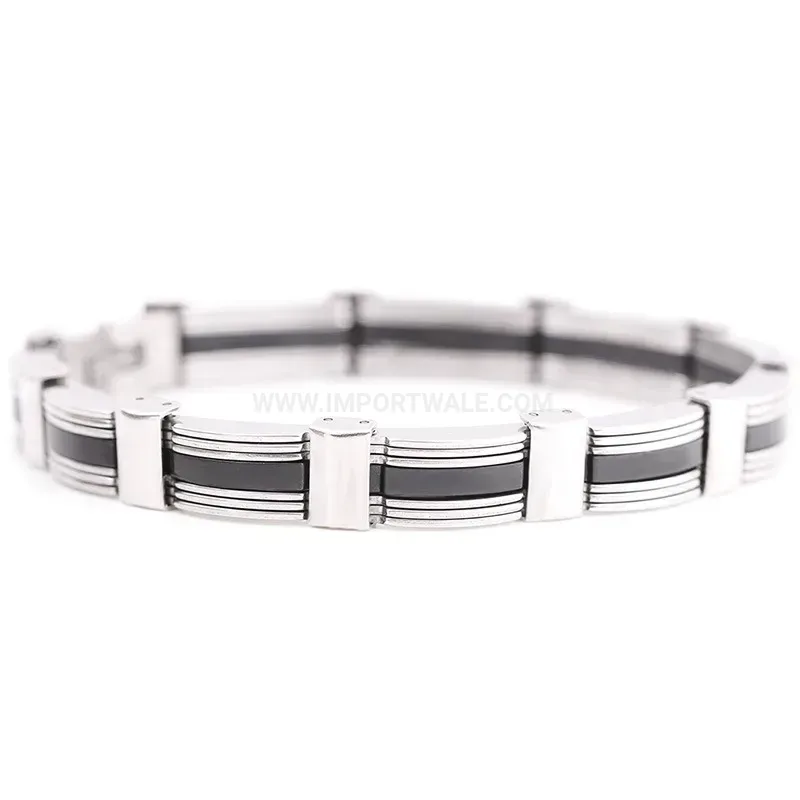 Men's Modern Black Drip Glaze Titanium Steel Bracelet