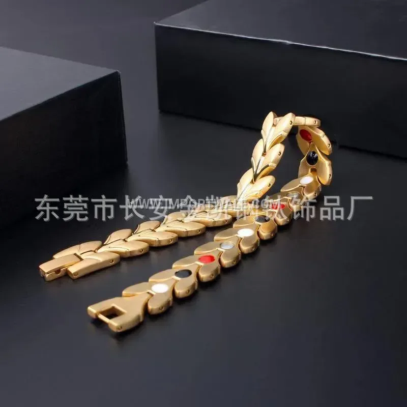Faceted Fishtail Titanium Steel Magnetic Energy Bracelet