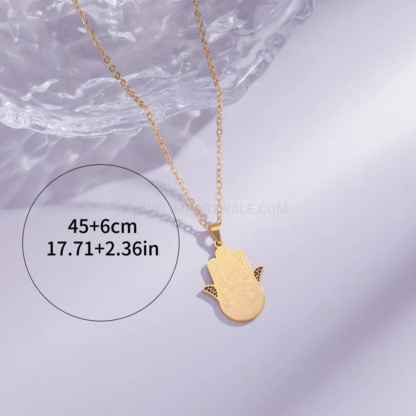 Trendy Stainless Steel Hand Calligraphy Islamic Pendant Necklace