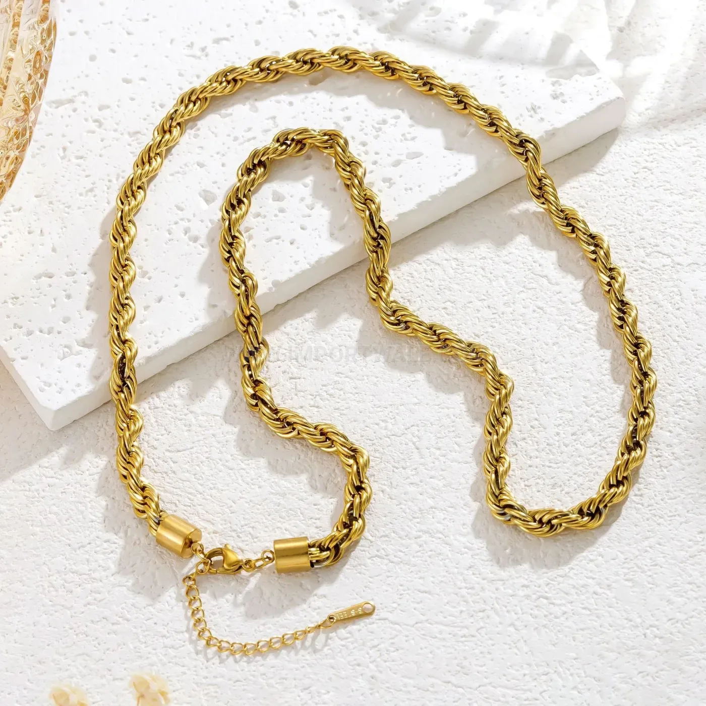 Multi Strand Woven Stainless Steel Chain Choker Necklace