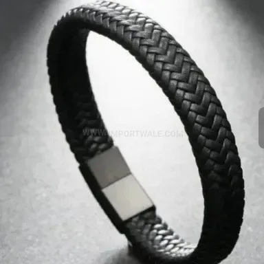 Men Multilayer Woven Leather Bracelet with Magnetic Clasp and Tiger Eye Beads