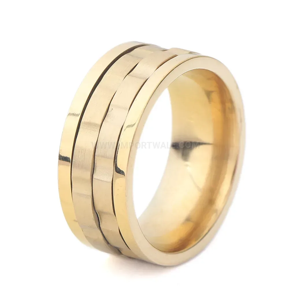 Trendy Rotatable Stainless Steel Gear Band Ring for Modern Style