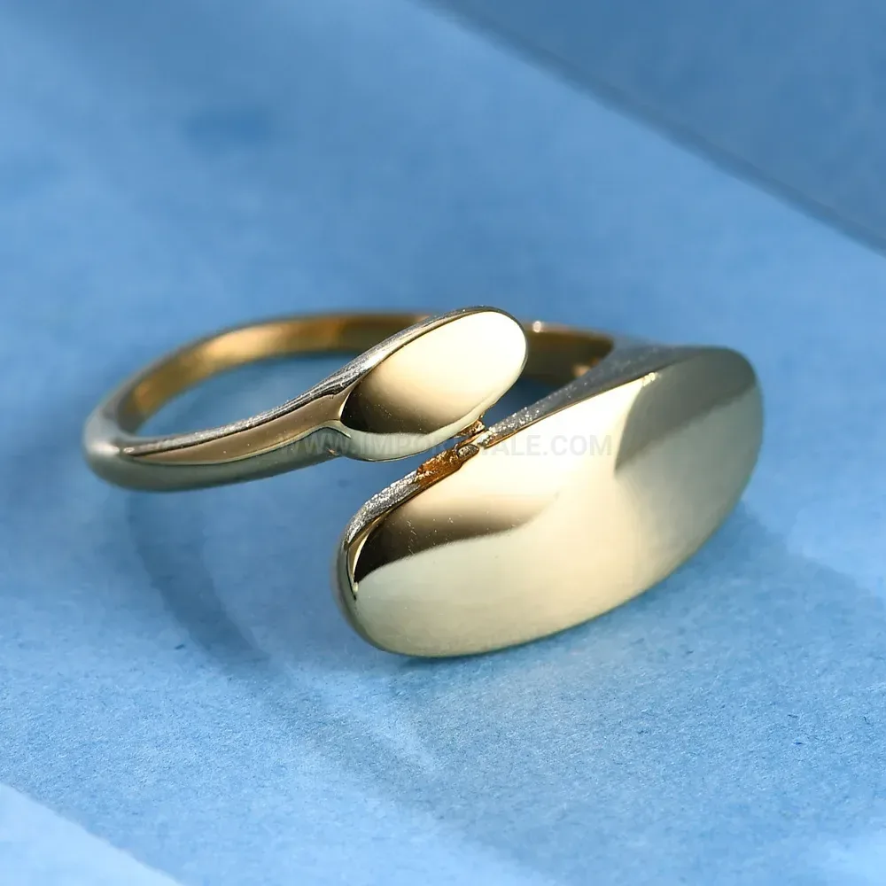 Fashion Polished 18K Gold Plated Stainless Steel Open Ring