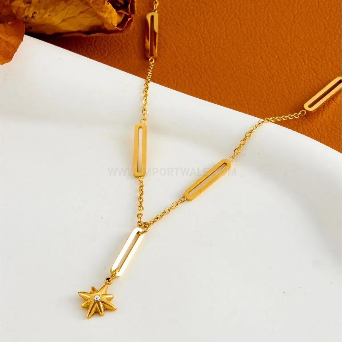 Classic Hexagram Pendant Titanium Steel Collar Necklace
