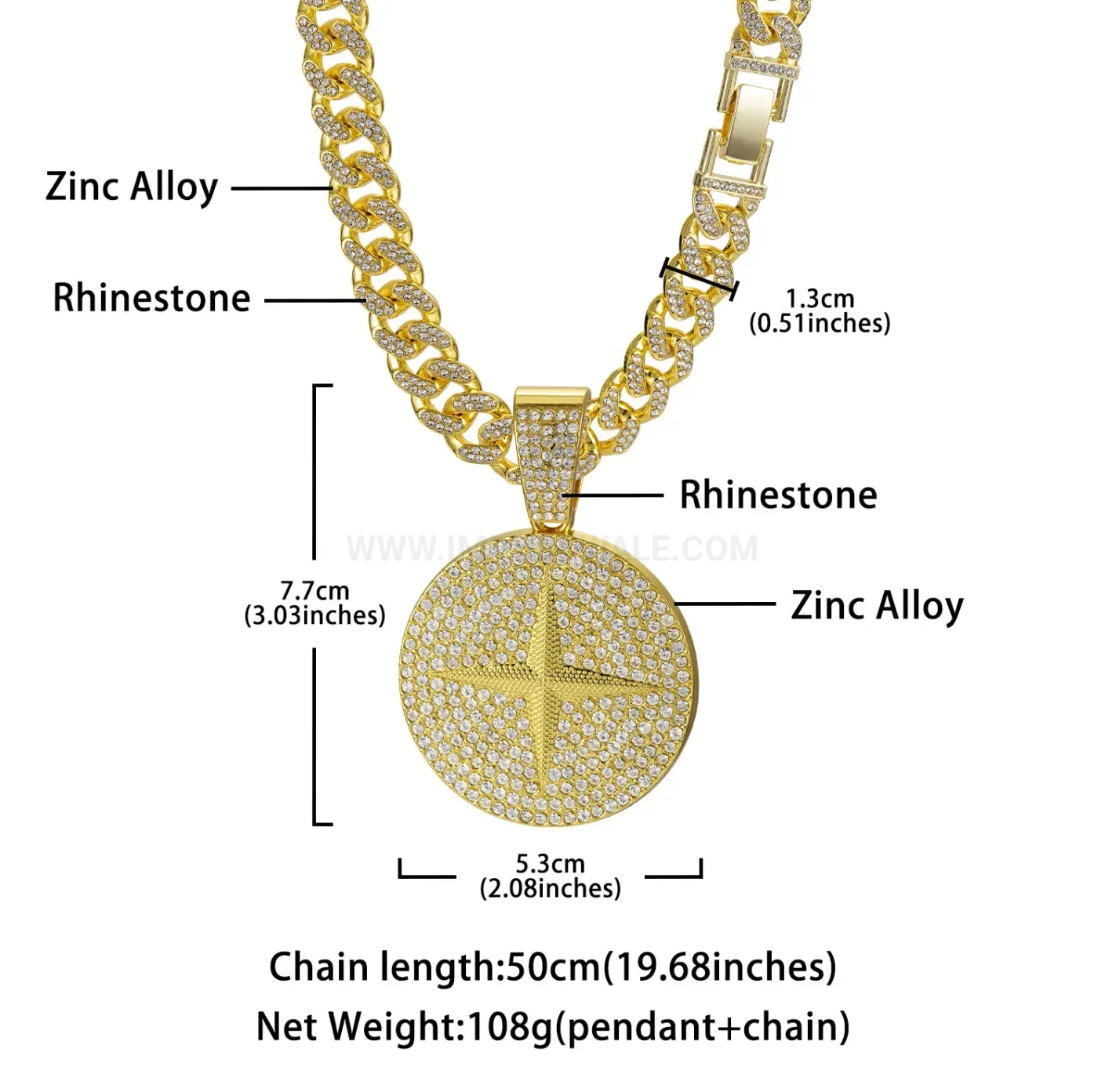 Iced Out Starburst Medallion Hip Hop Pendant