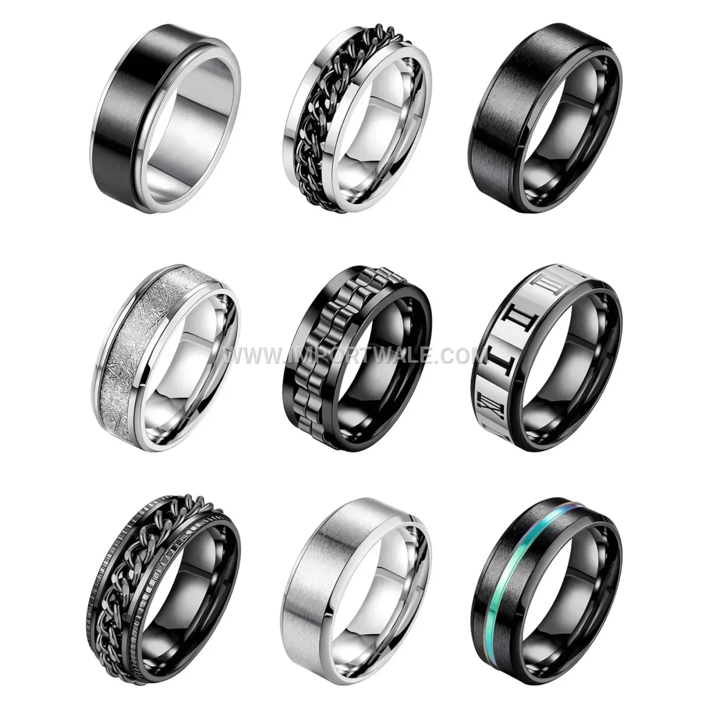 Spinner Stainless Steel Relief Ring Set