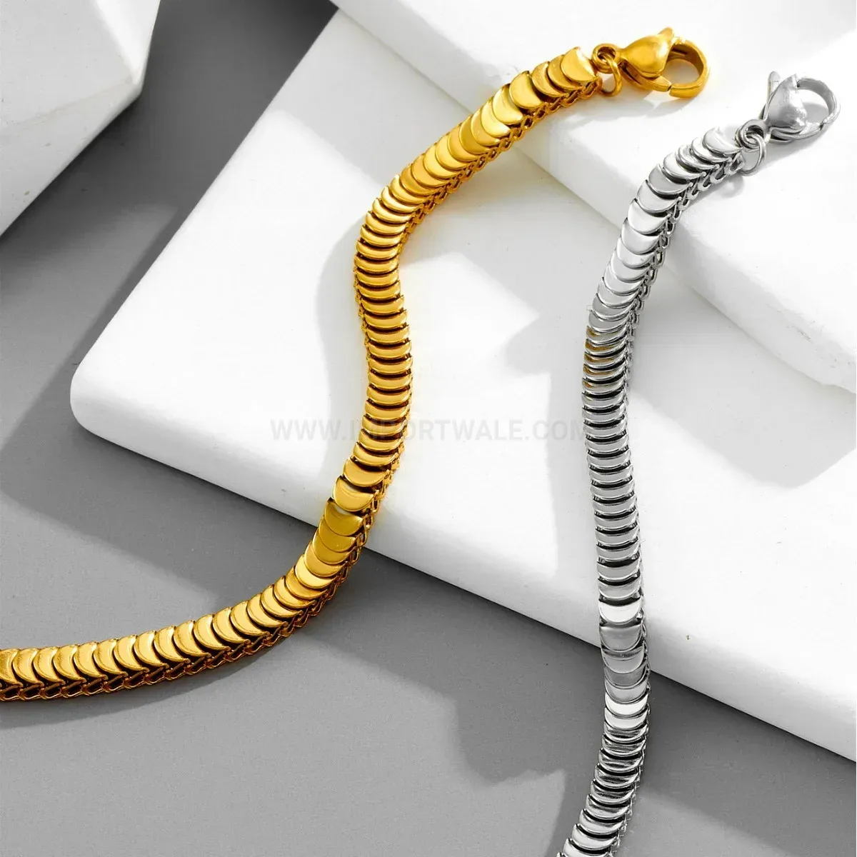 Stylish Layered Titanium Steel Snake Chain Fish Scale Bracelet