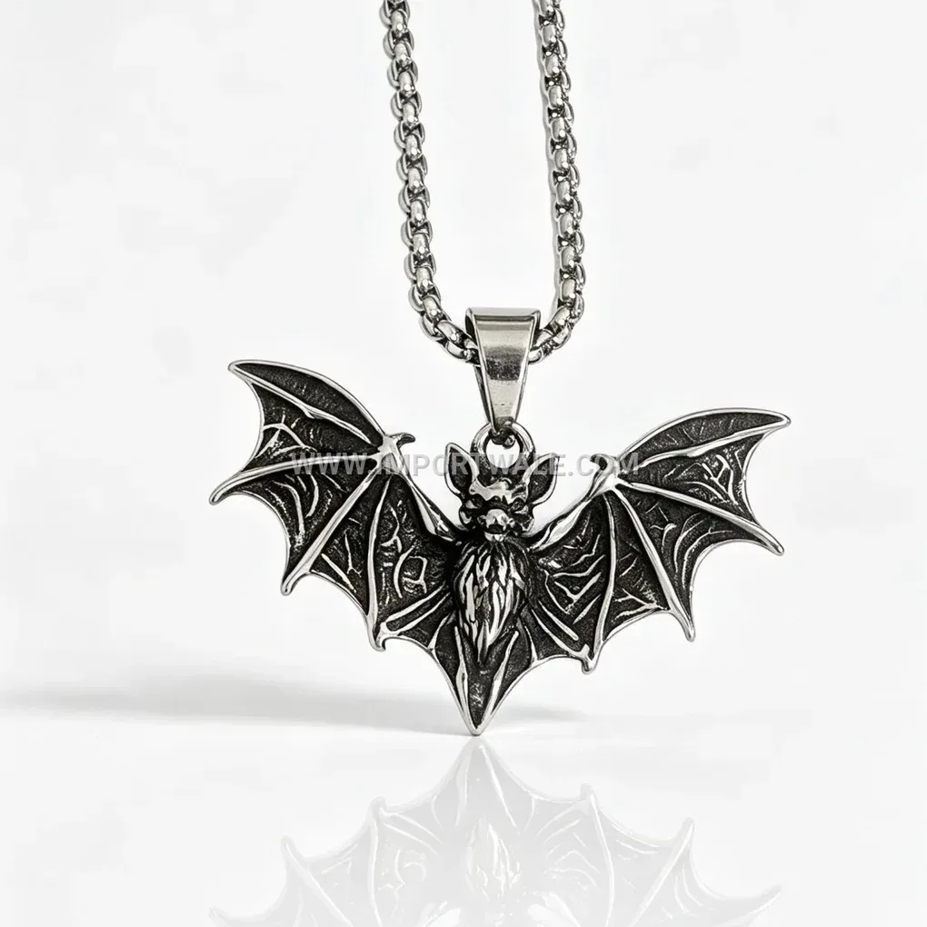 Dark Gothic Bat Titanium Steel Pendant