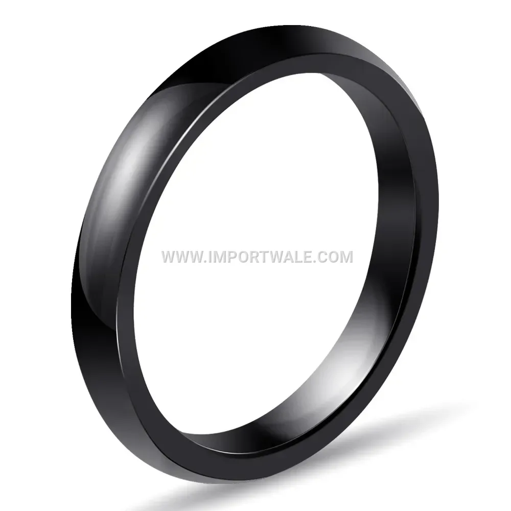 Minimalist Polished 3mm Smooth Ceramic Band