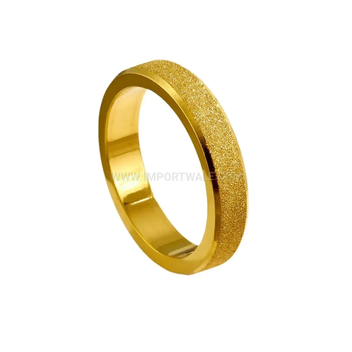 Gold Frosted Sandblasted Titanium Steel Minimalist 4mm Band Ring
