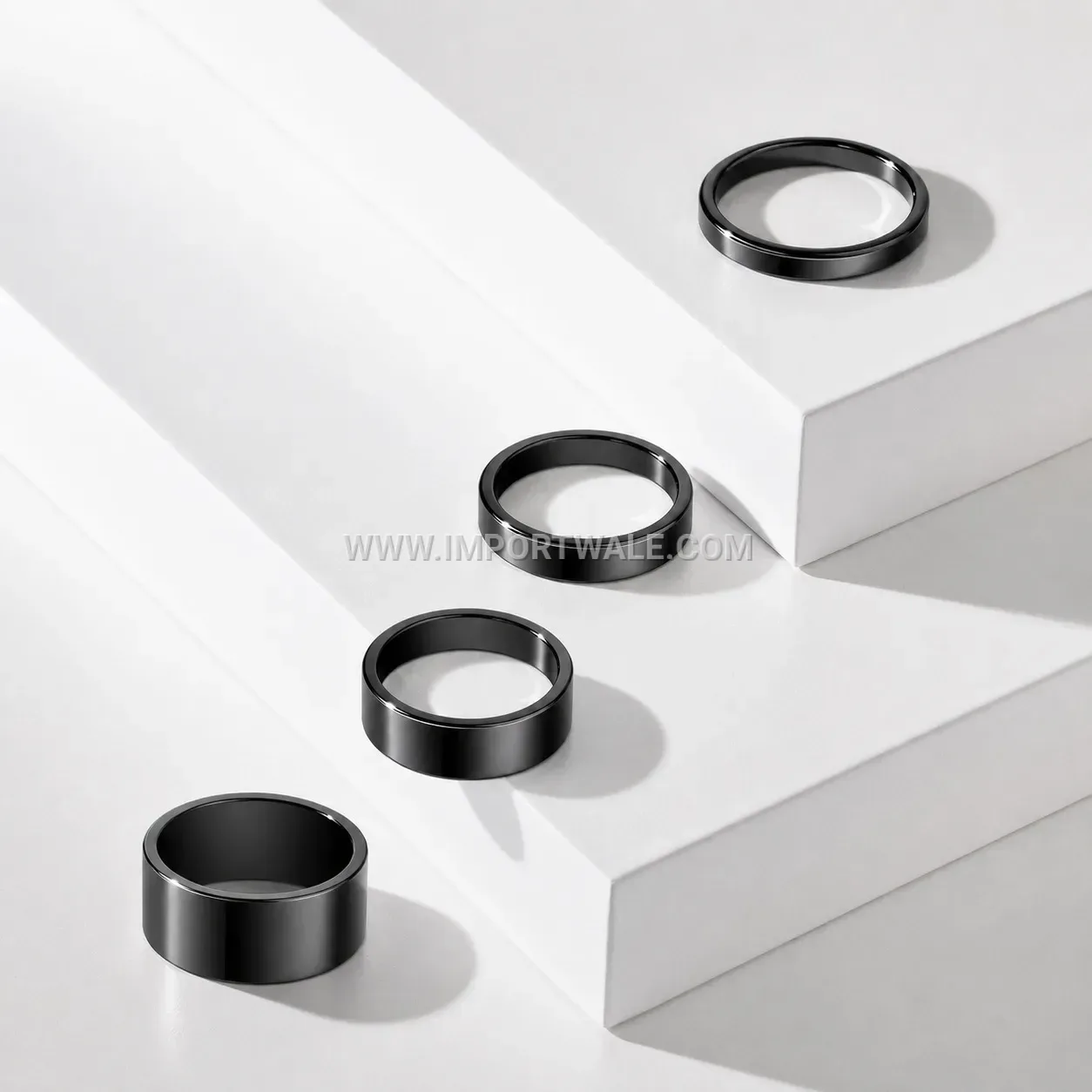 Polished Electroplated Stainless Steel Plain Plain Band Ring