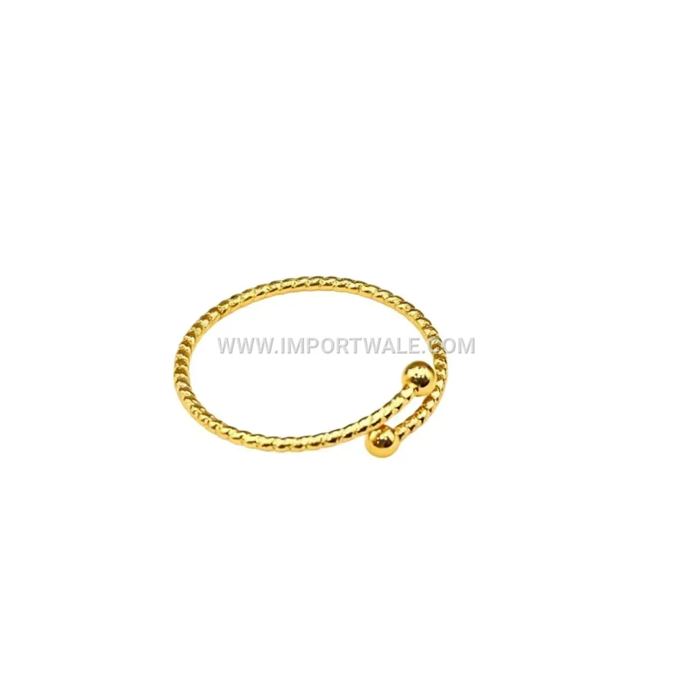 Twisted Bead Open Band Stainless Steel Ring
