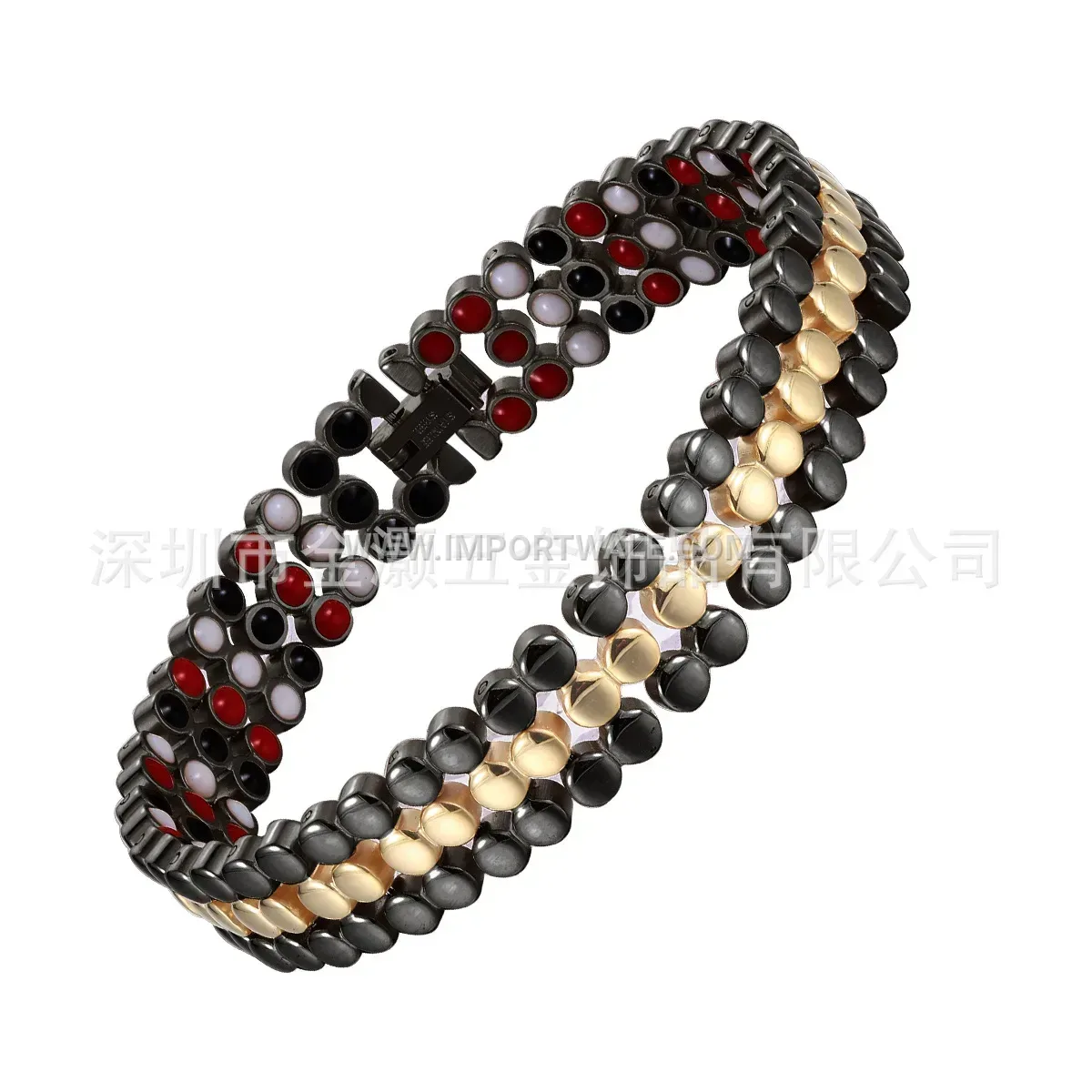 Triple-Row Magnetic Titanium Steel Unisex Energy Bracelet