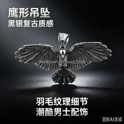Vintage Eagle Wing Stainless Steel Pendant
