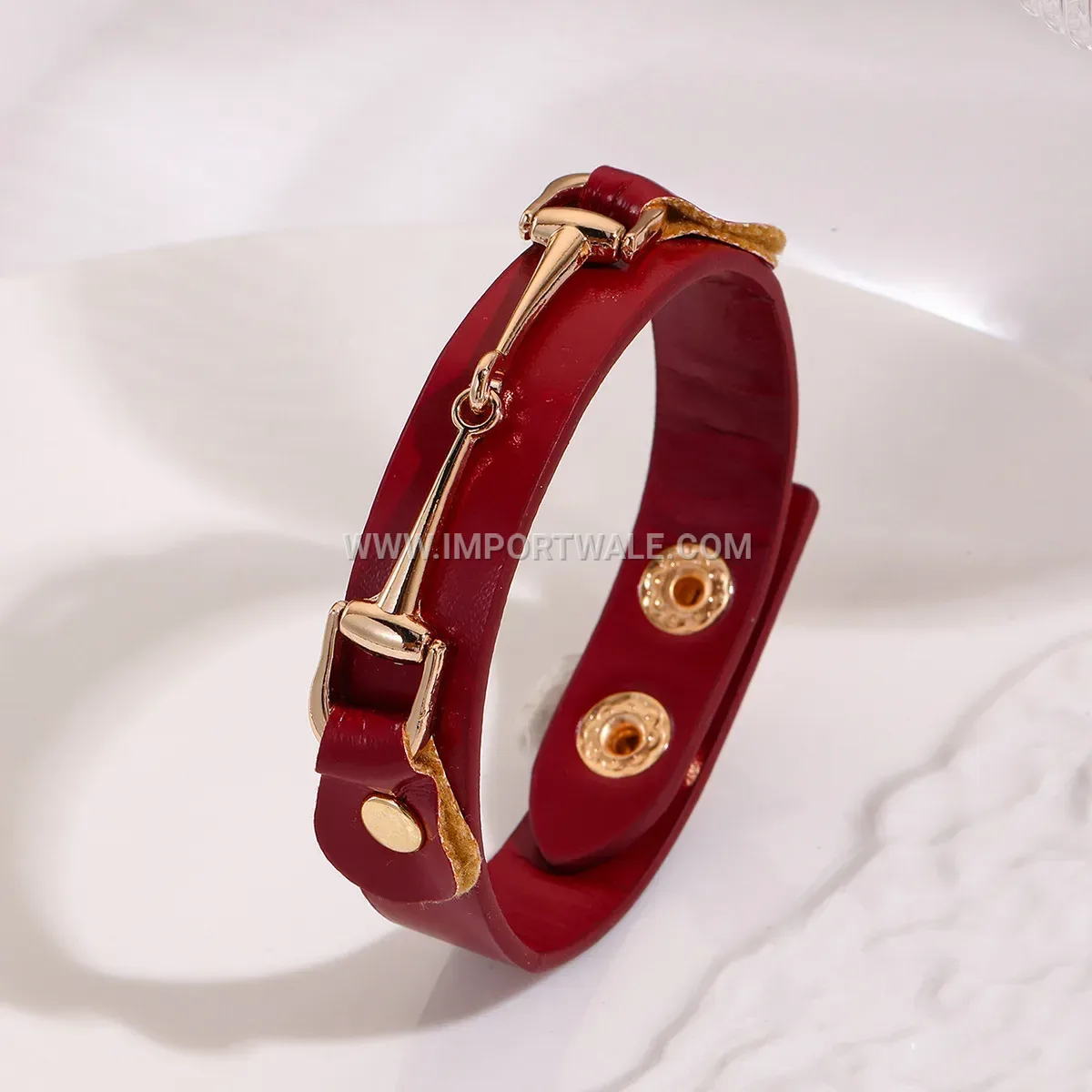 Minimalist PU Leather Horseshoe Buckle Wrap Bracelet
