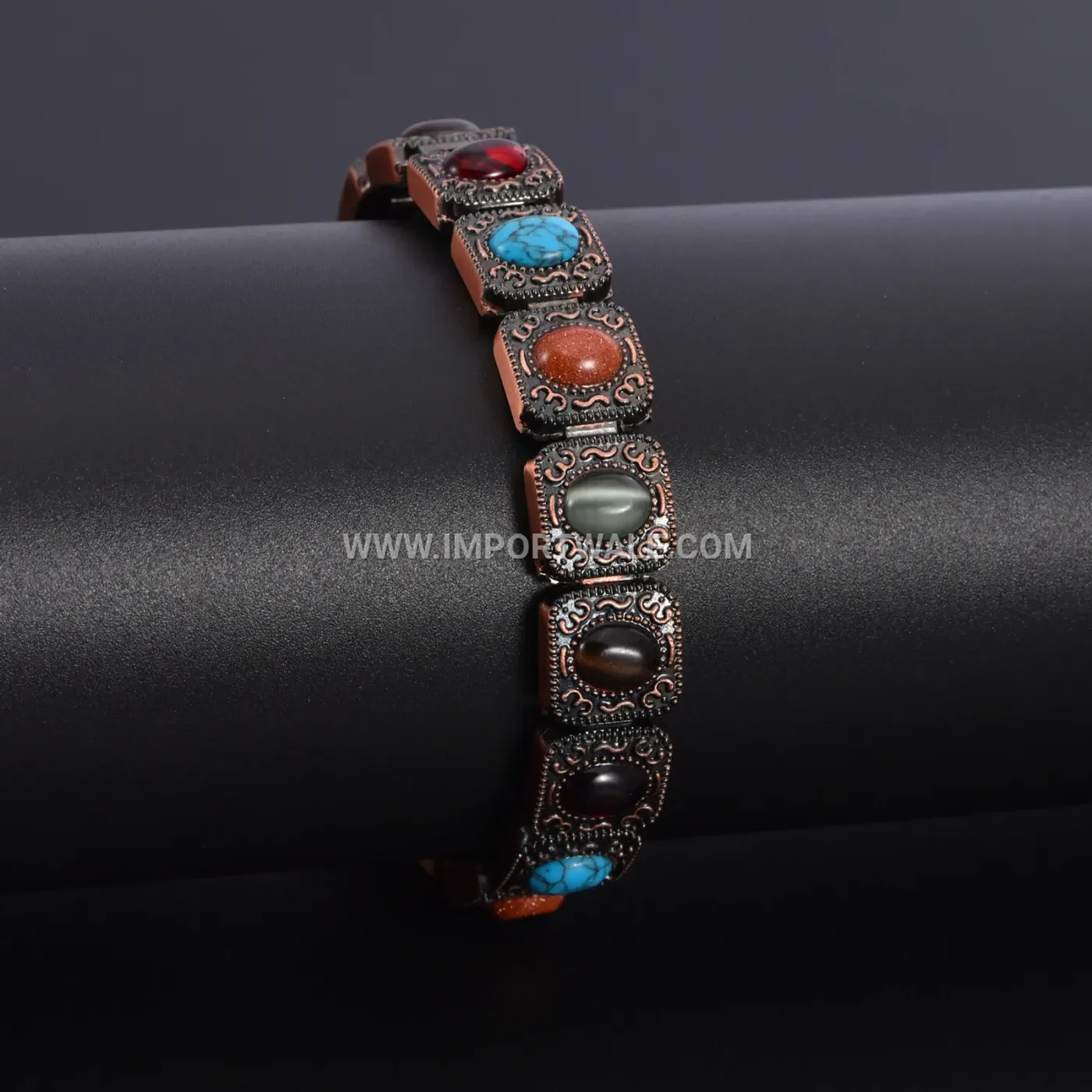 Men Vintage Red Bronze Magnetic Bracelet