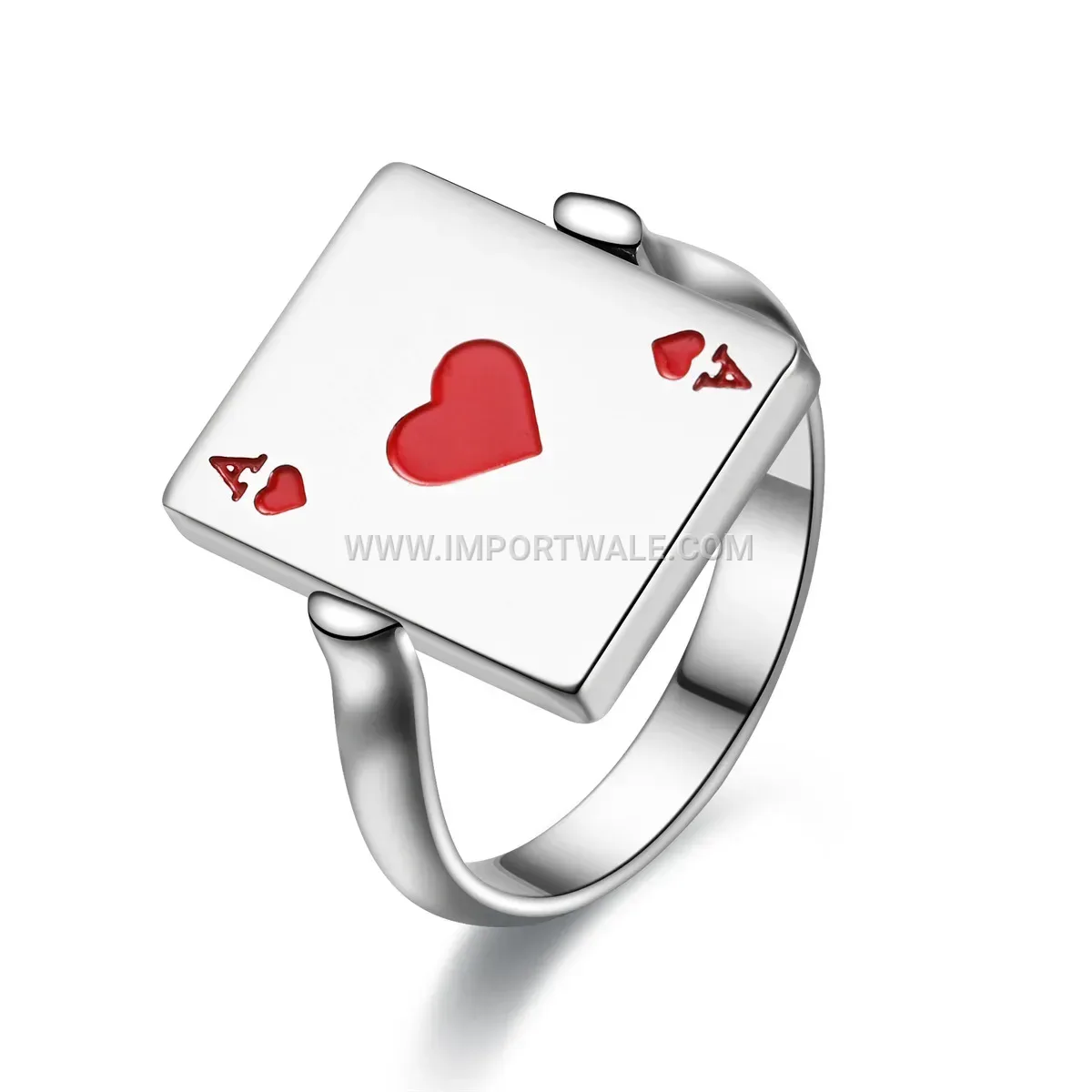 Stainless Steel Reversible Playing Card Fidget Ring