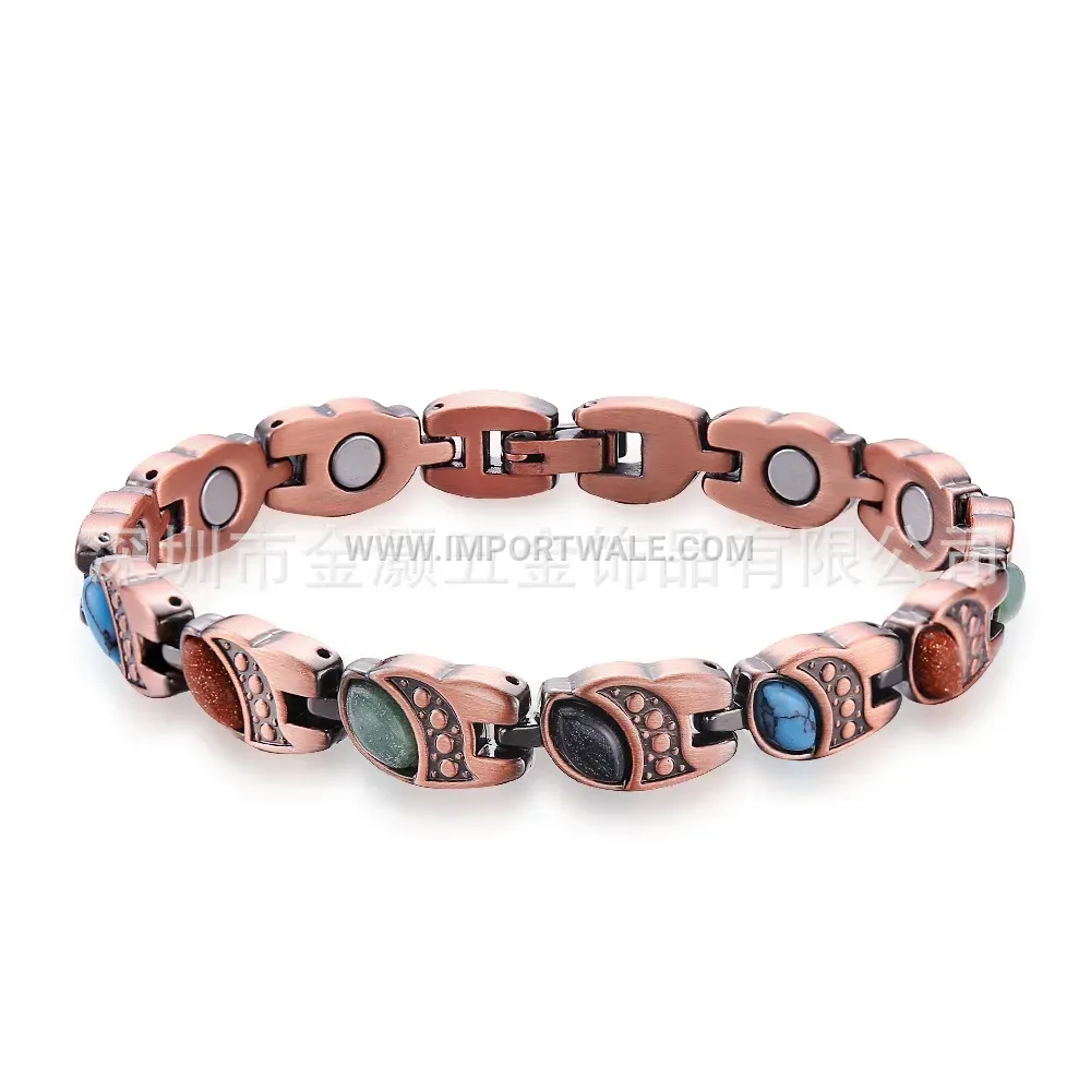 Minimalist Vintage Alloy Magnetic Bracelet in Antique Bronze