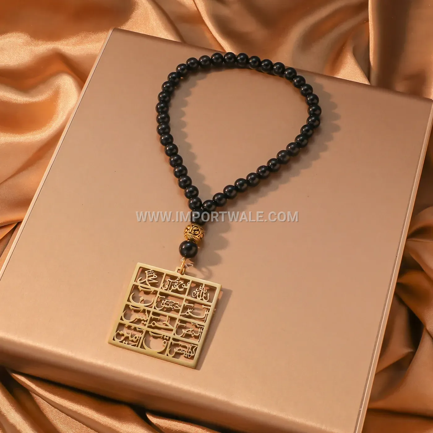 Stainless Steel Islamic Magic Square Wafq Talisman Pendant Necklace