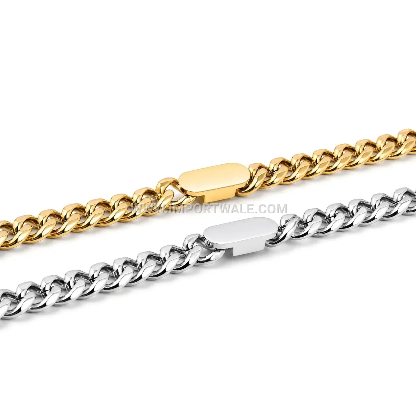 Polished 8mm Stainless Steel Cuban Link Curb Chain Bracelet