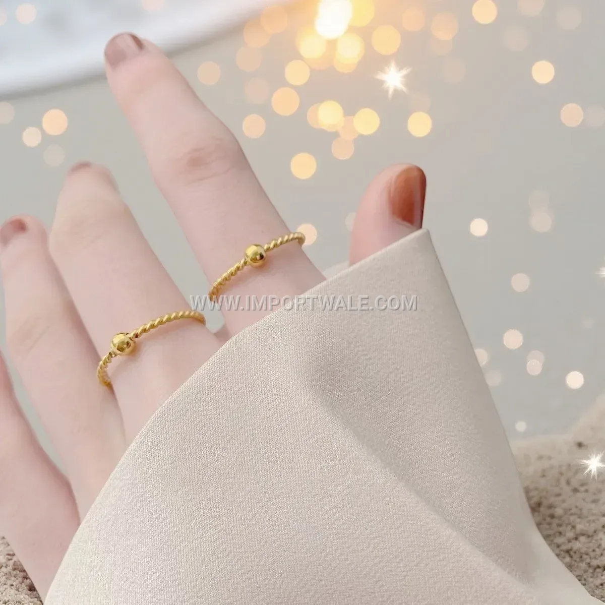 Minimalist Textured Stackable Stainless Steel Band Ring