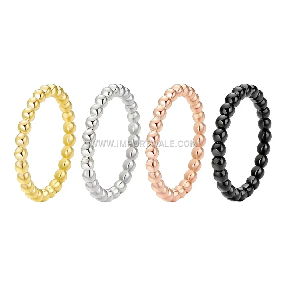 Polished 316L Stainless Steel Geometric Ball Band Ring