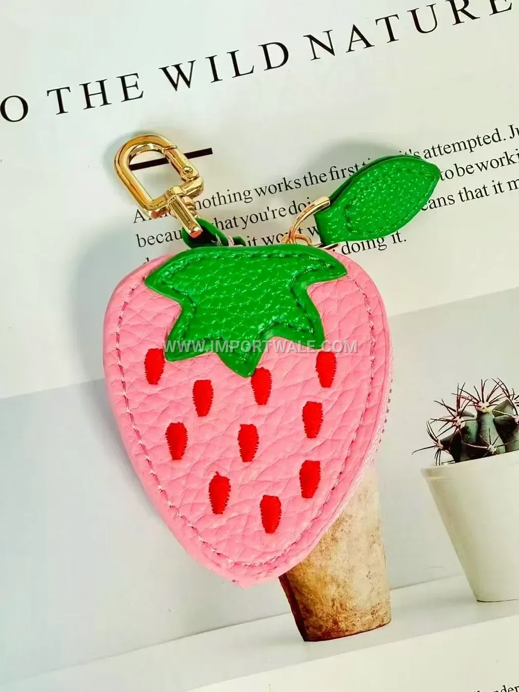 Fruity PU Leather Mini Pouch Keychain Charm