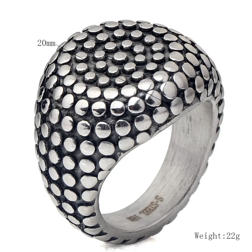 Trendy Cast Stainless Steel Studded Punk Band Ring
