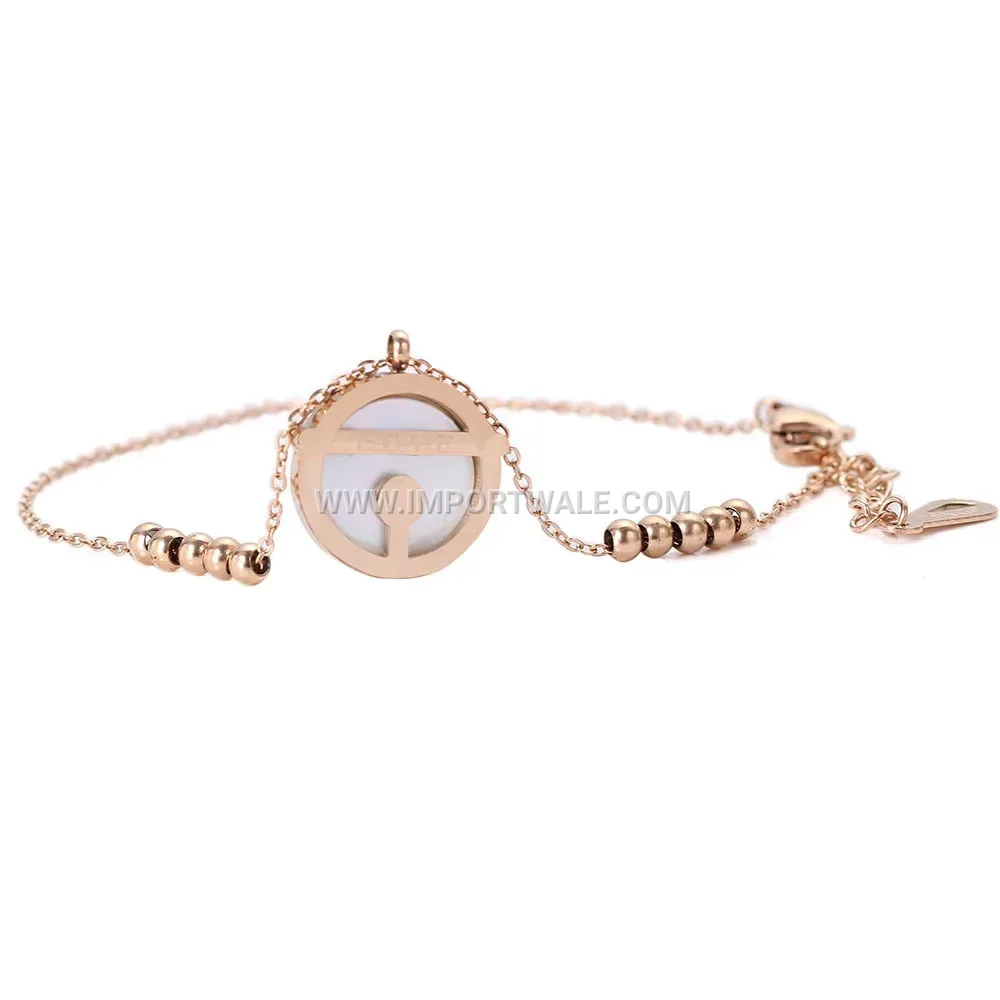 Heart Shell Stainless Steel Rose Gold Plated Bangle