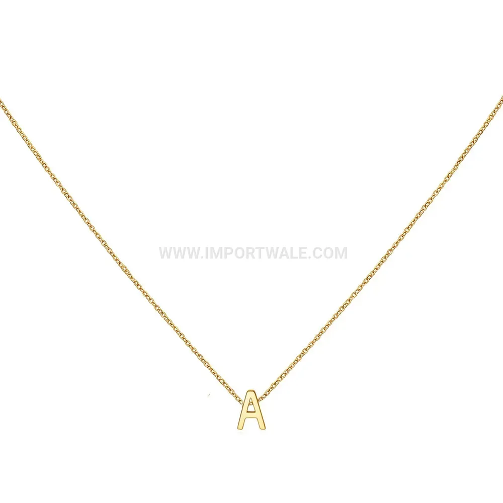 Capital Initial Letter Charm Stainless Steel Clavicle Necklace