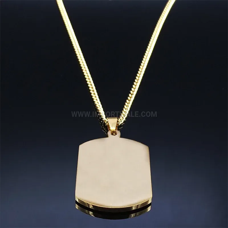 Gold Plated 316 Stainless Steel Arabic Calligraphy Pendant Necklace
