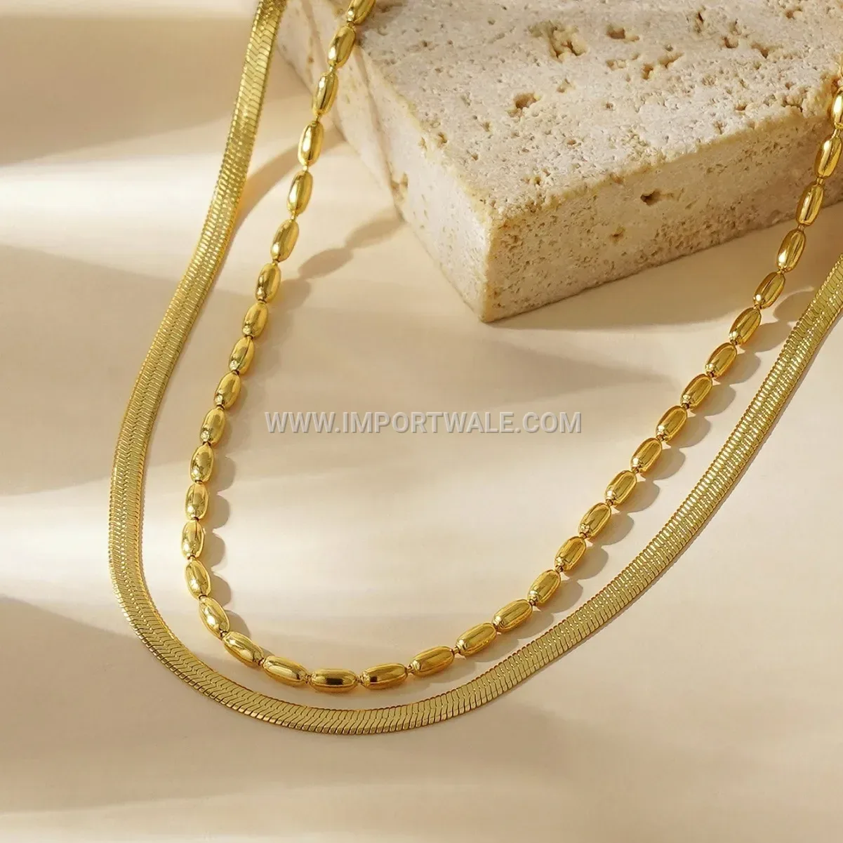 Double Layer Snake Chain Anti Tarnish Stainless Steel Anklet
