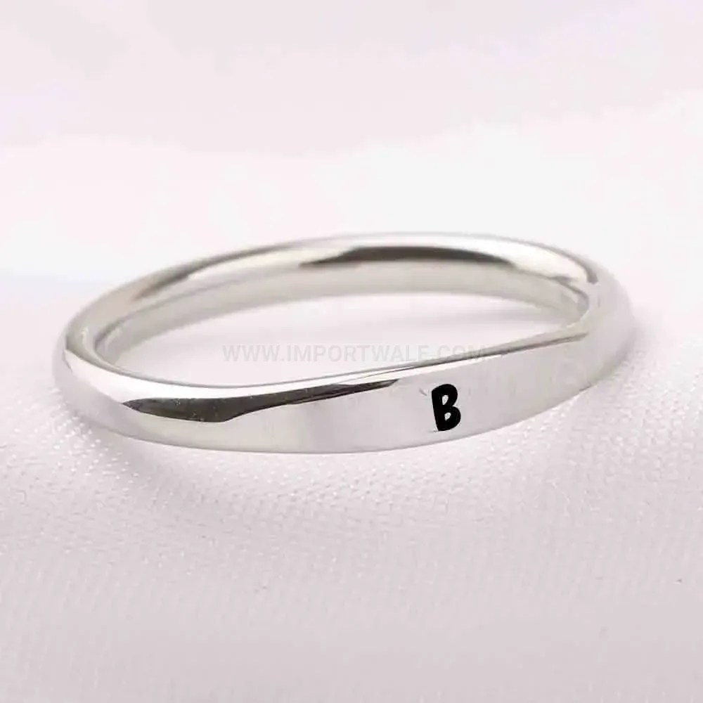 Chic Personalized Laser Engraved Initial Stainless Steel Ring