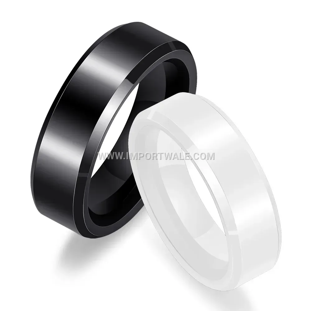 Smooth Polished 6mm Classic Ceramic Band Ring