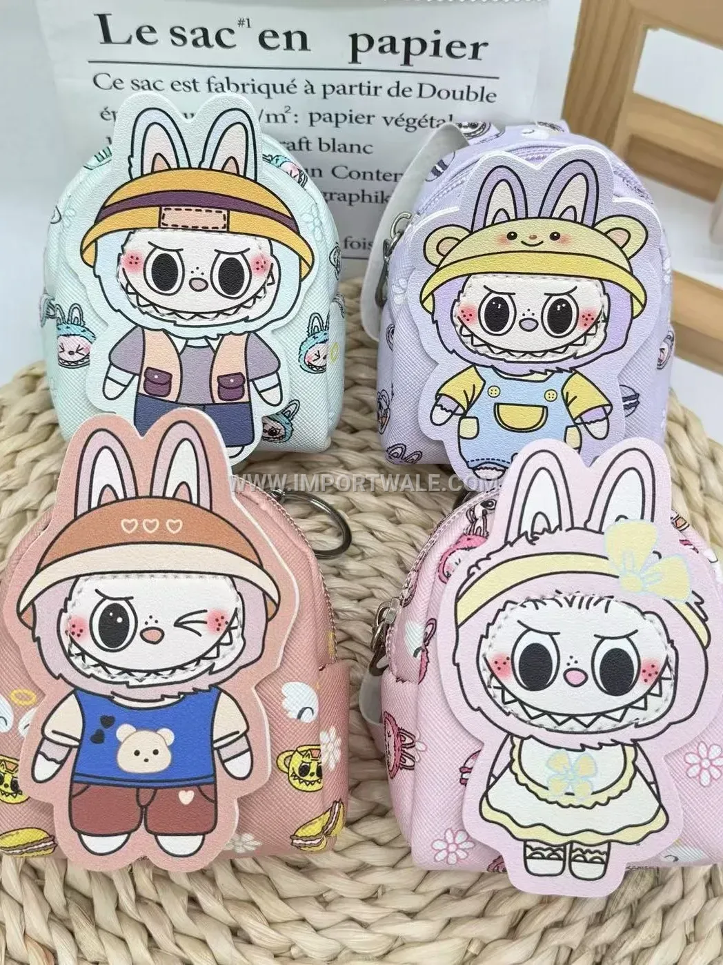Playful Cartoon Backpack Mini Pouch Charm