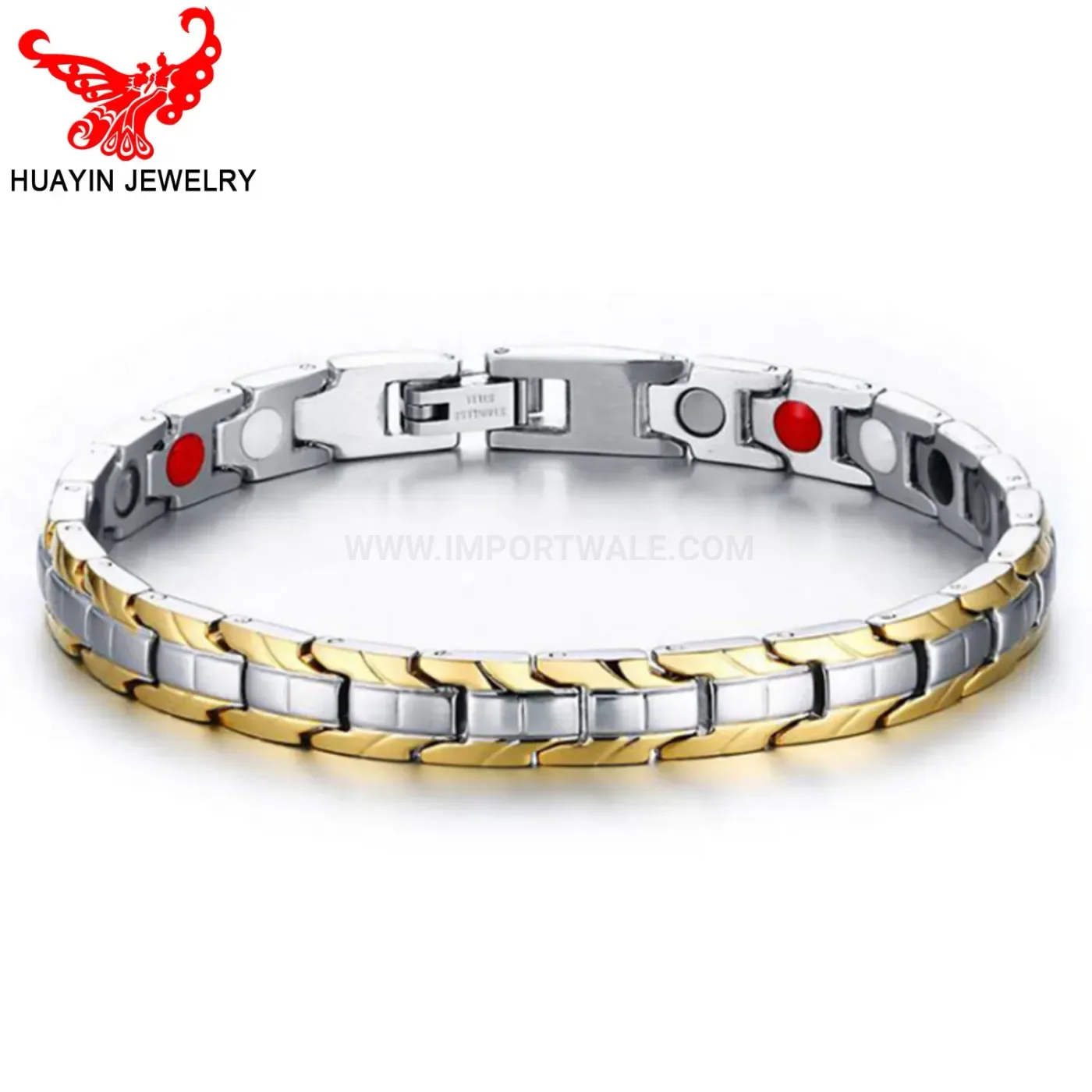 Chic Minimalist Titanium Steel Bio Magnetic Link Bracelet