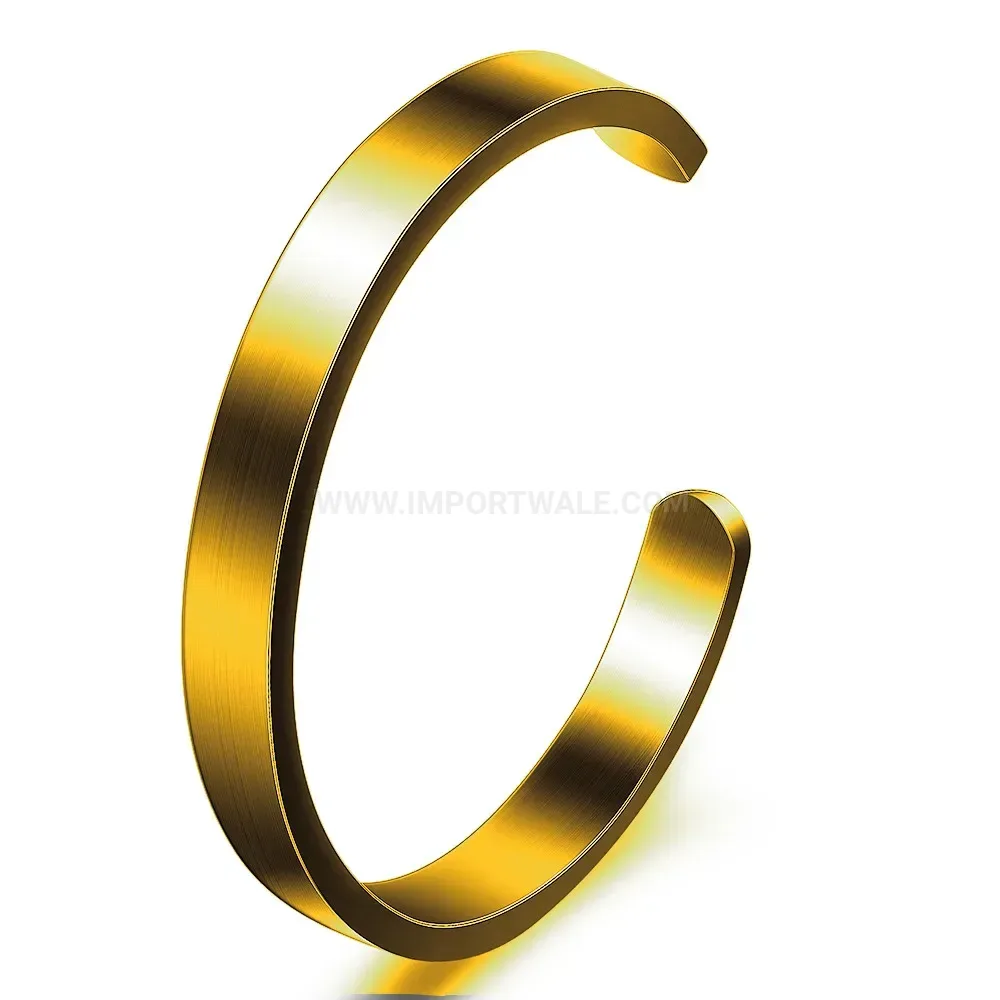Premium Minimalist Stainless Steel Open C-Shape Bangle Bracelet