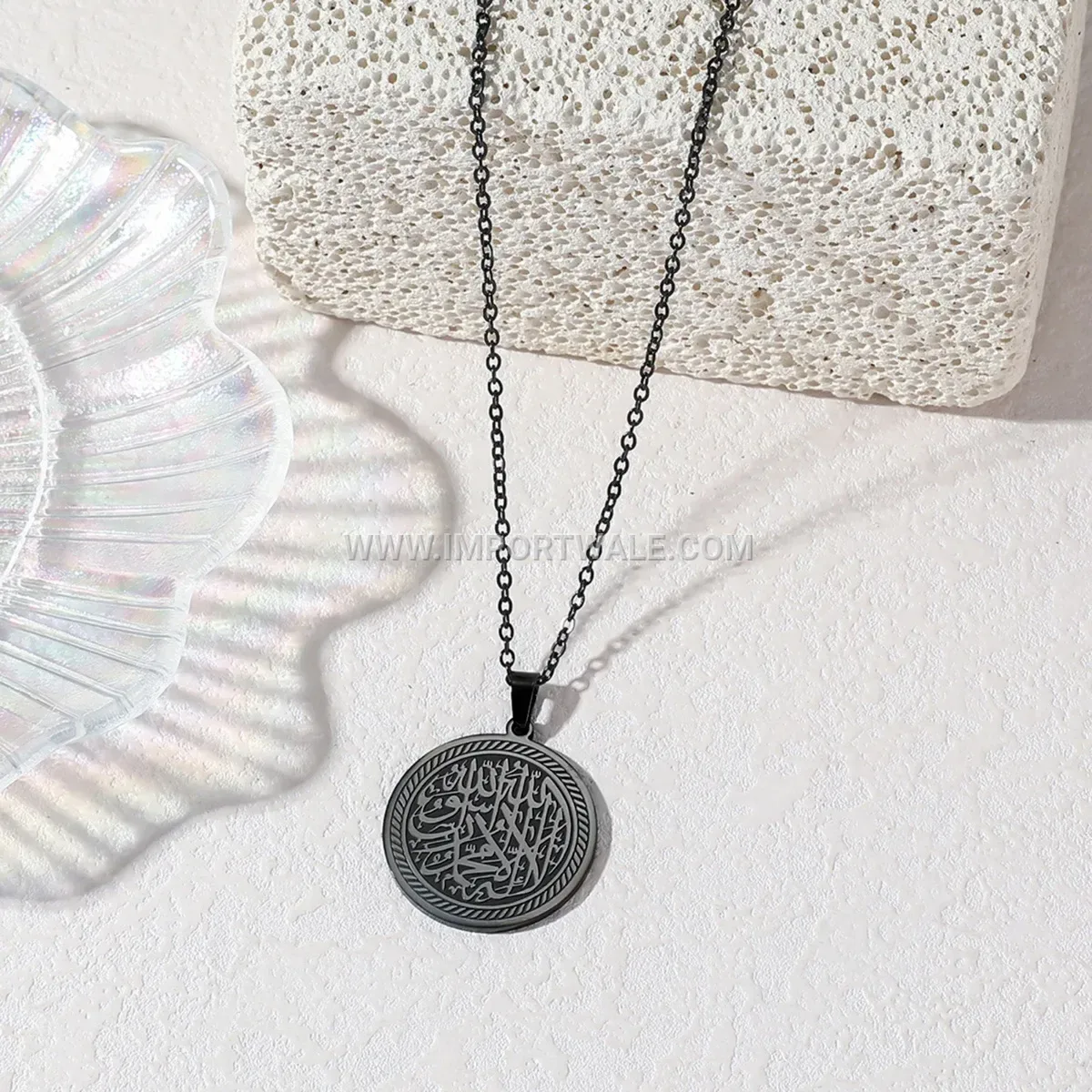 Stainless Steel Shahada Calligraphy Islamic Pendant Necklace