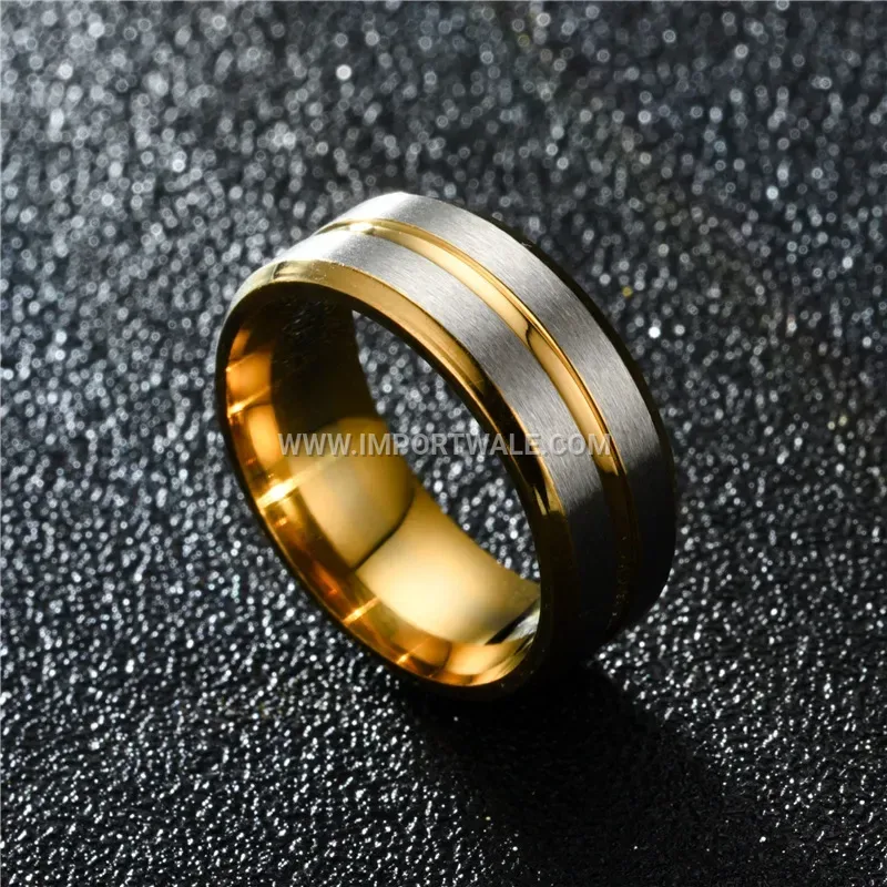 Dual Beveled Edge Stainless Steel Band Ring