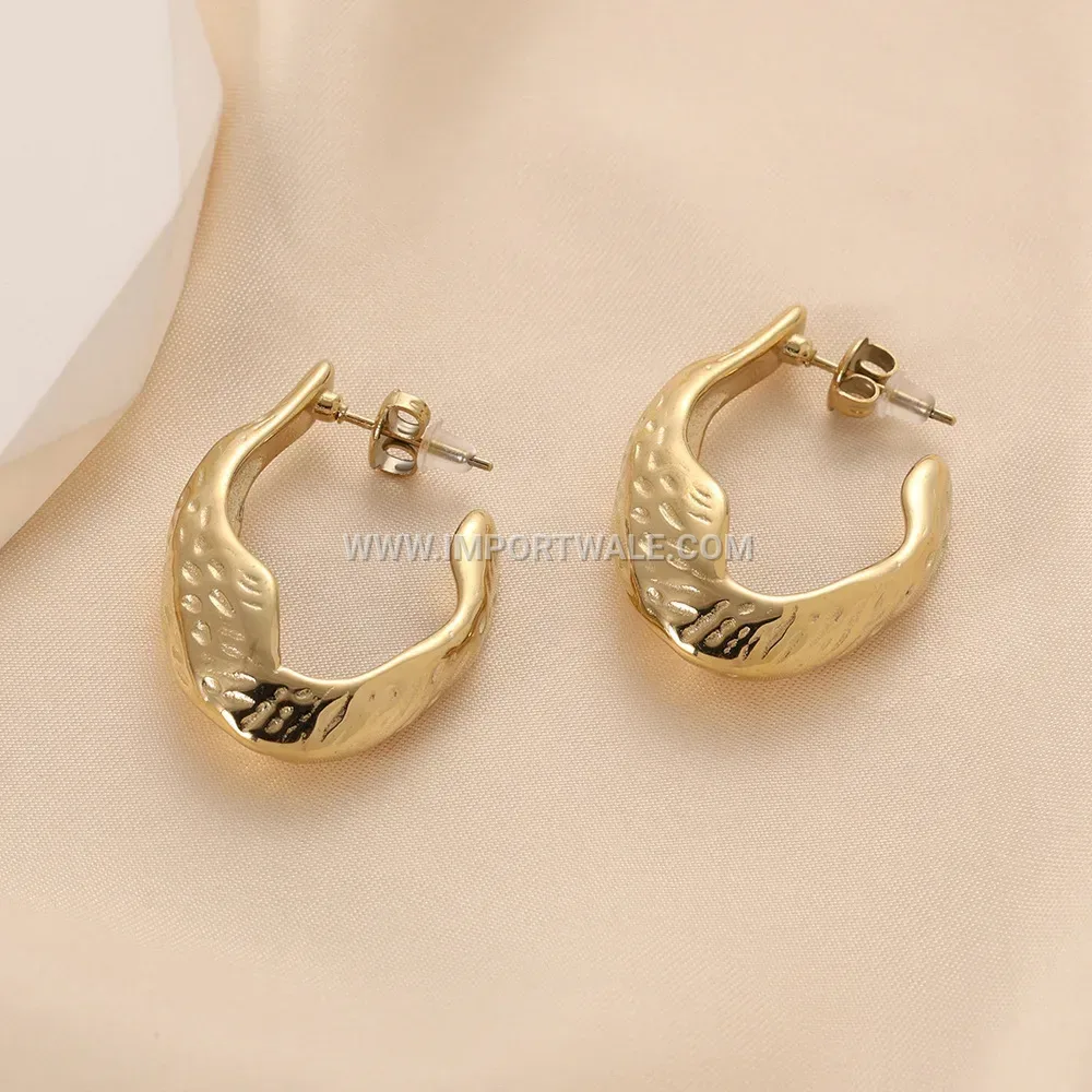 Twisted Irregular Geometric Stainless Steel Stud Earrings