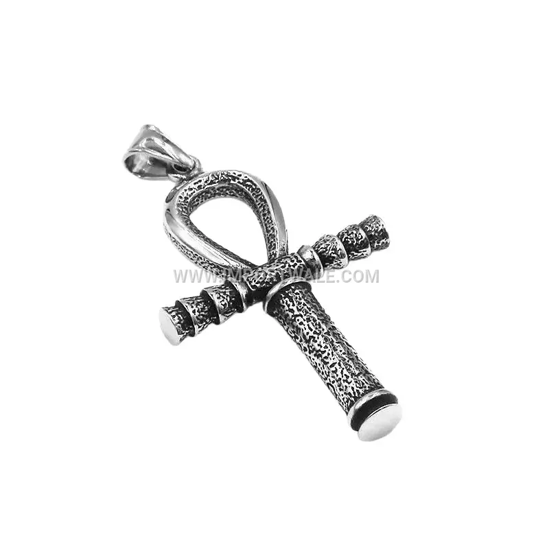 Stainless Steel Eye of Horus Cross Pendant for Men