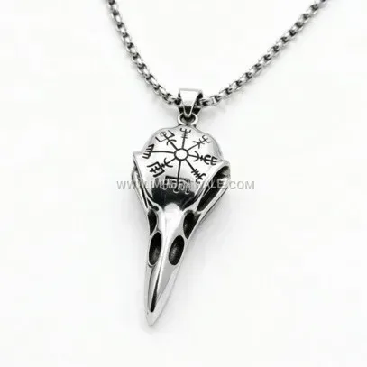 Norse Viking Raven Head Titanium Steel Pendant
