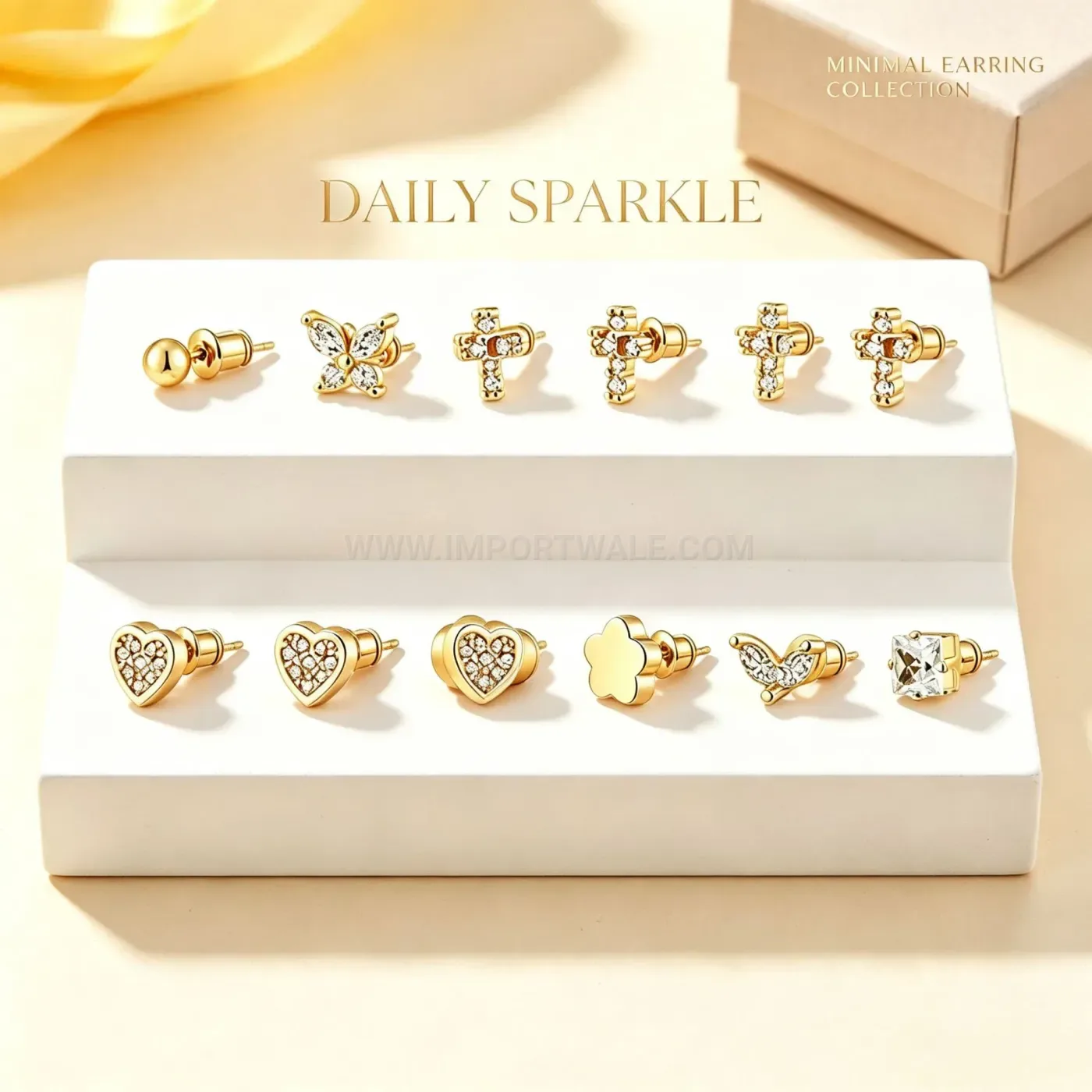 Modern Stainless Steel Geometric Cartilage Piercing Stud Earring Assortment