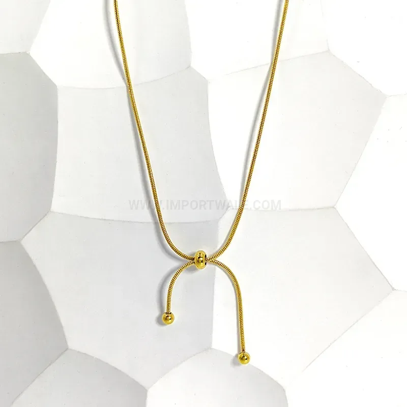 Fashion 18K Gold Plated Titanium Steel Adjustable Snake Chain Jewelry Set