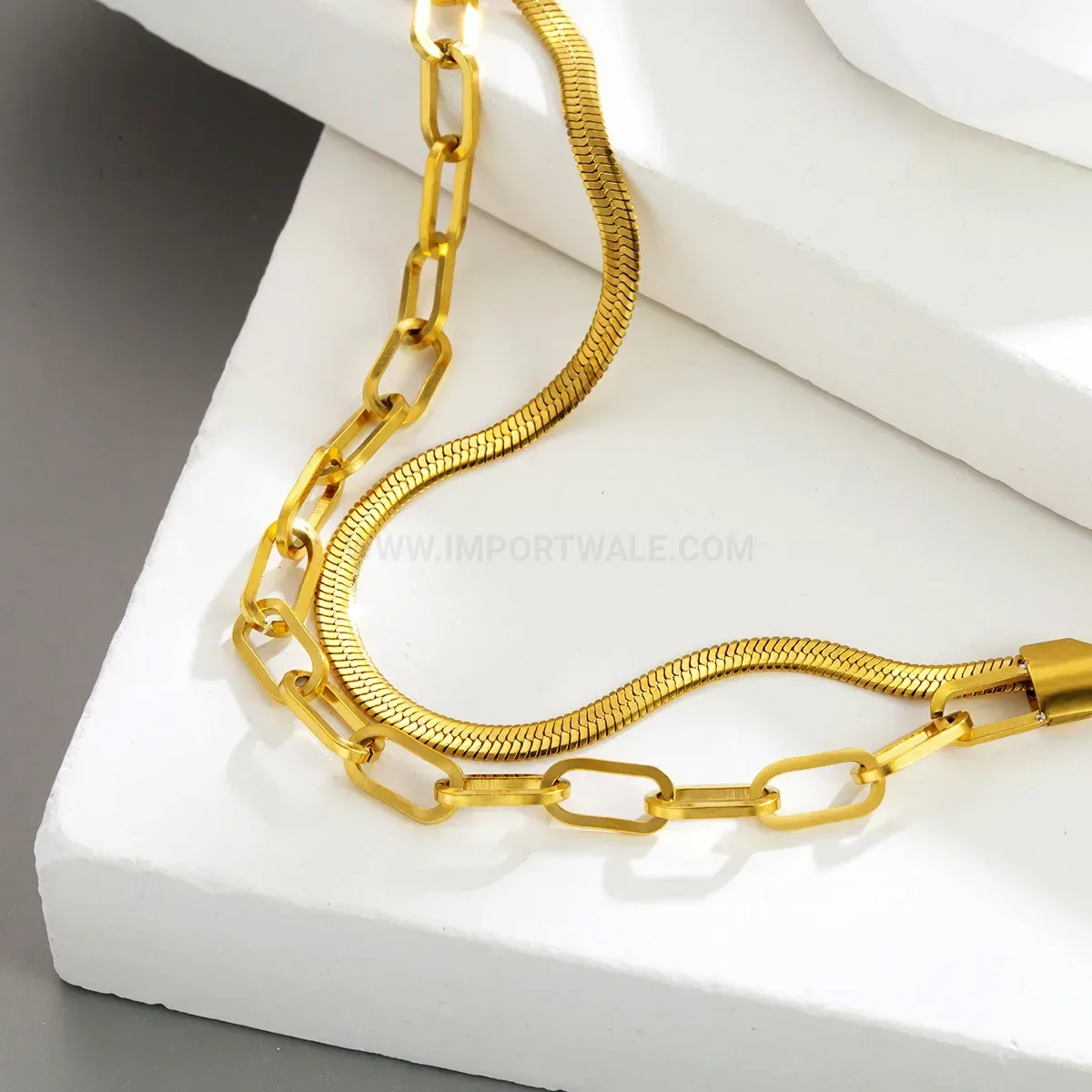 Layered Stainless Steel Snake Chain Bracelet